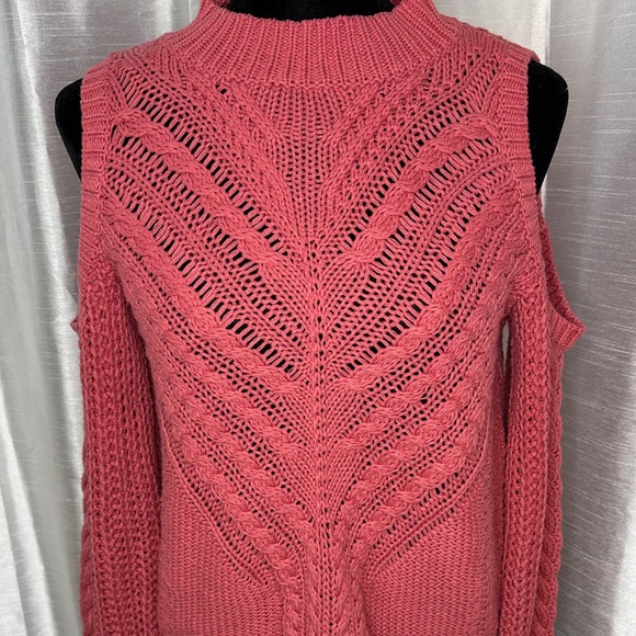 Aeropostale Cold Shoulder Knit Acrylic Blend Mock Neck Sweater Women’s S - Picture 1 of 11